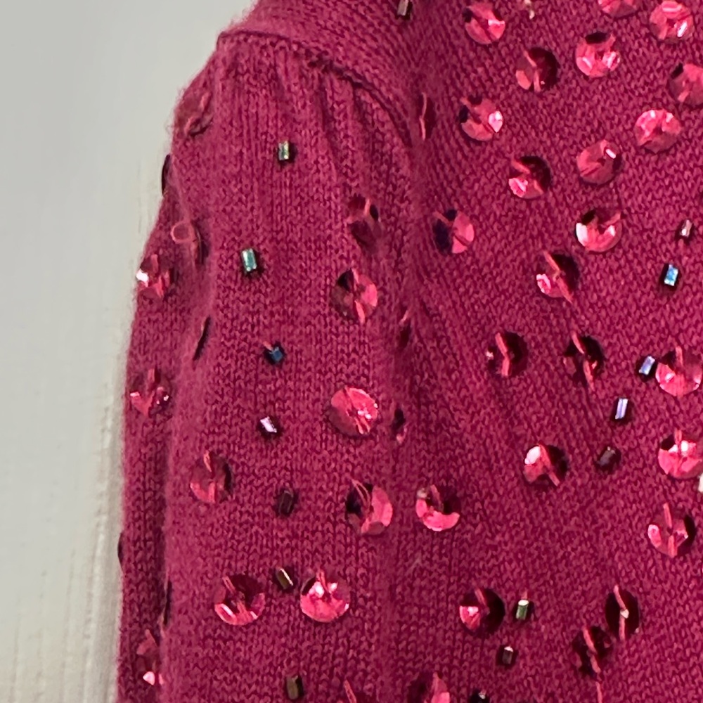 Apt 9 Fuchsia Beaded And Sequined Button Front Ca… - image 4